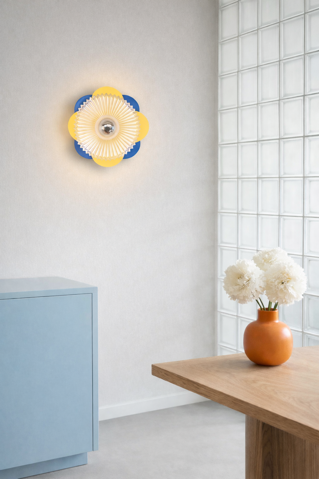 Grand Fleuron Bleu & Jaune