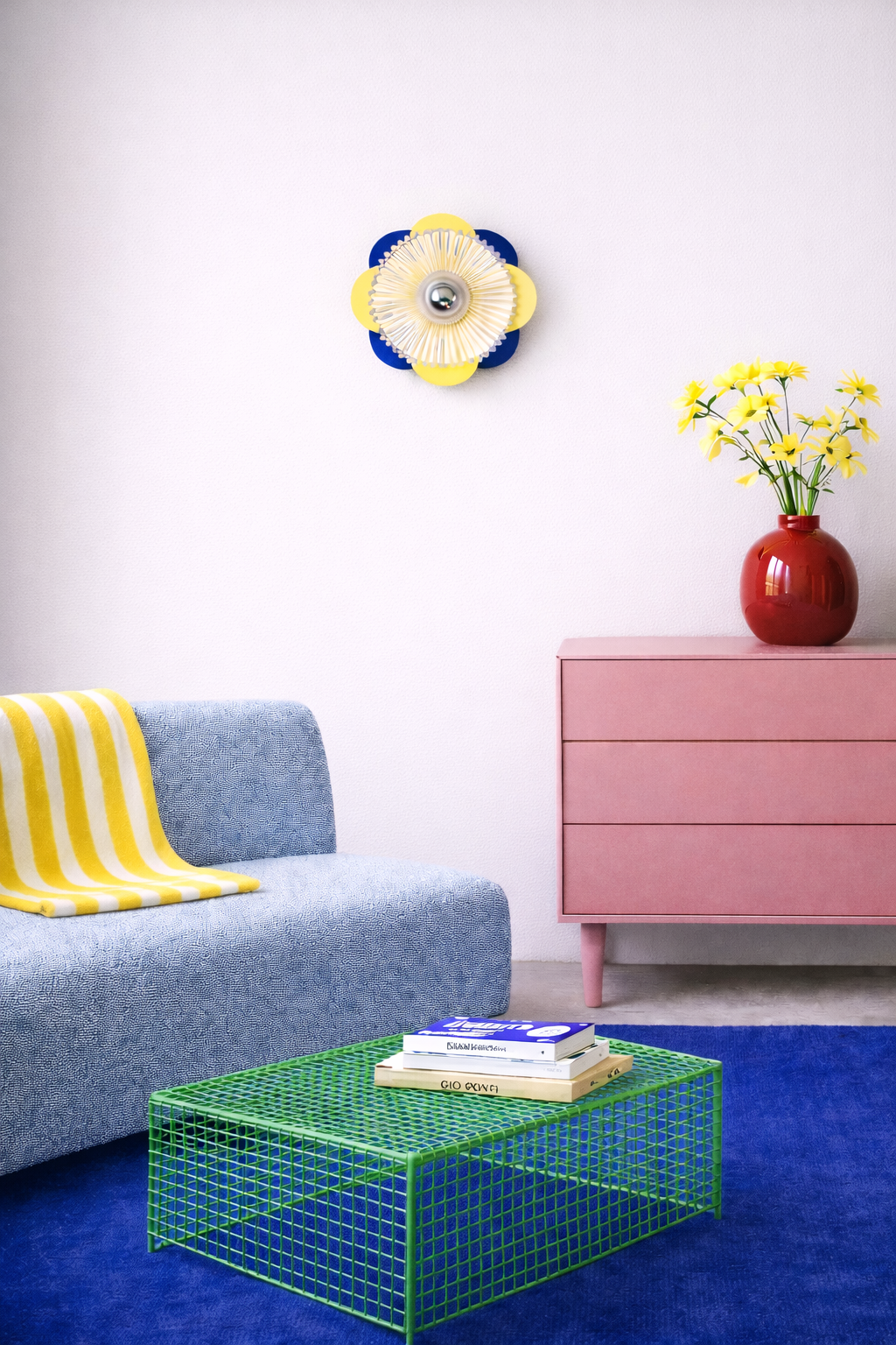 Grand Fleuron Bleu & Jaune