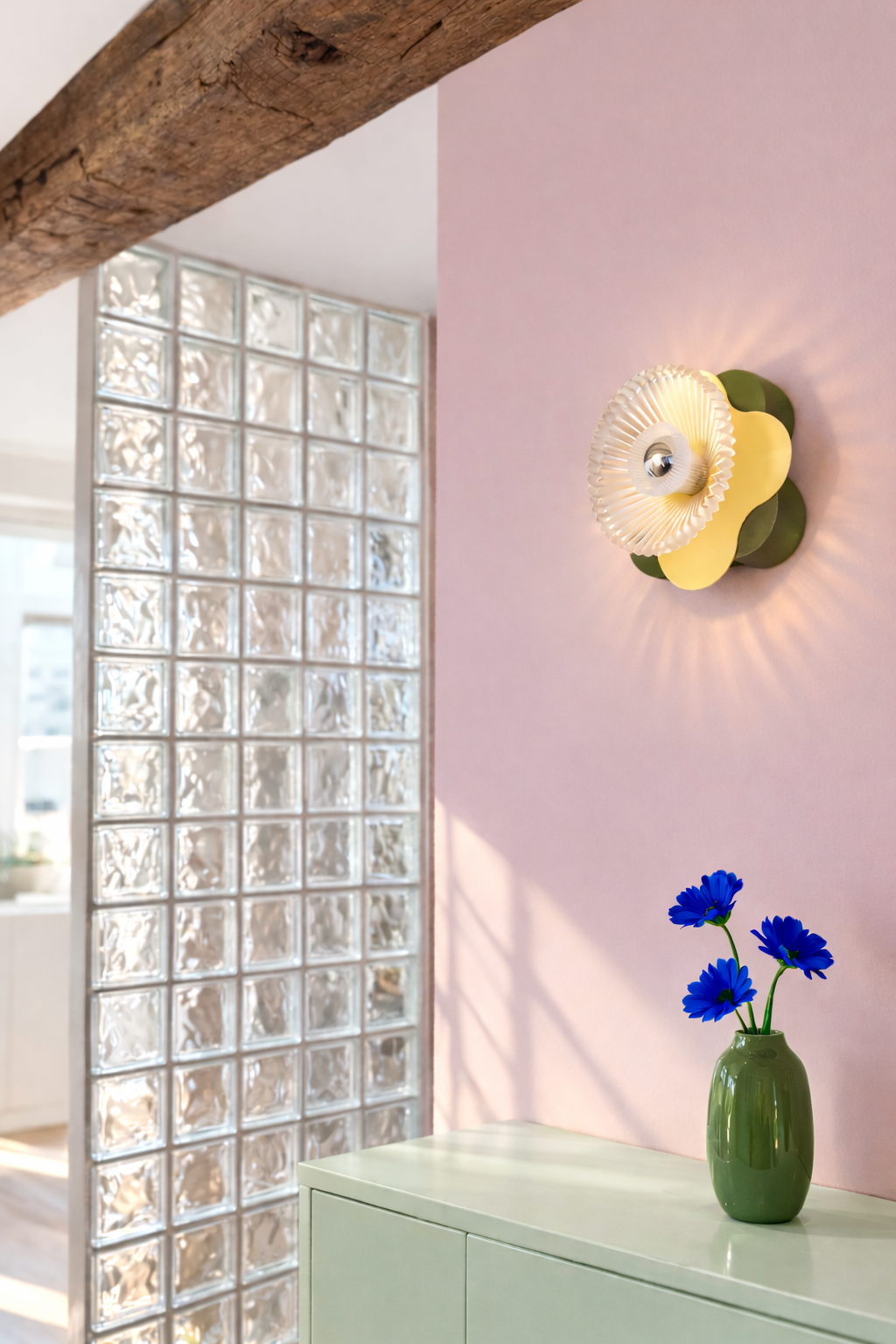 Grand Fleuron Kaki foncé & Jaune