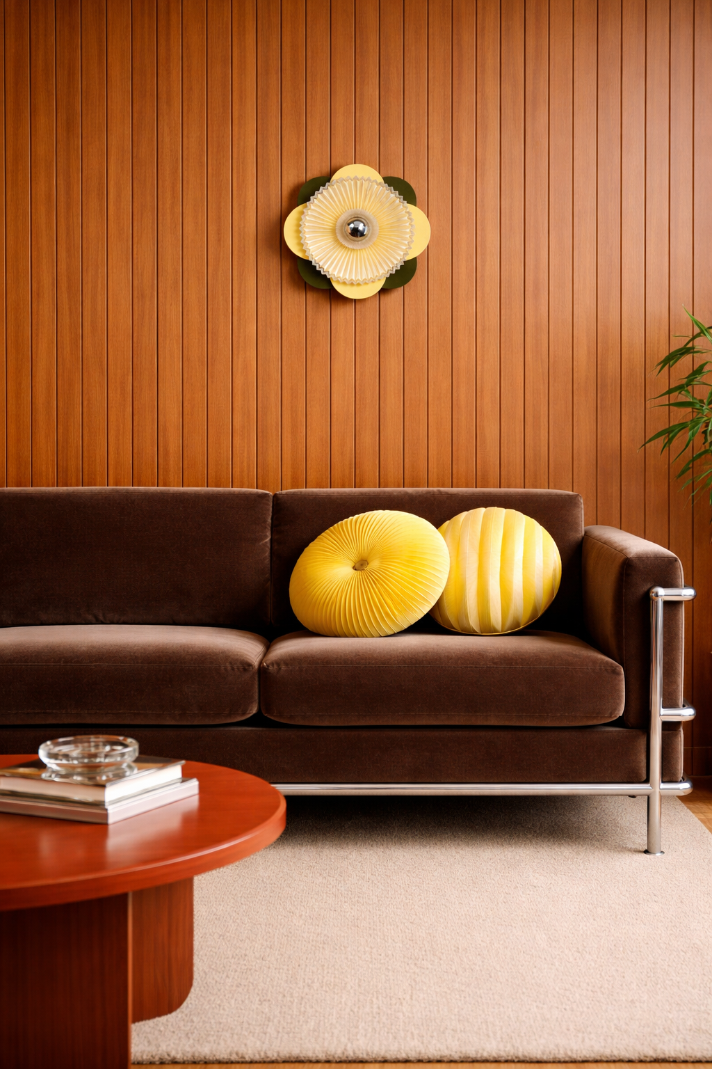 Grand Fleuron Kaki foncé & Jaune