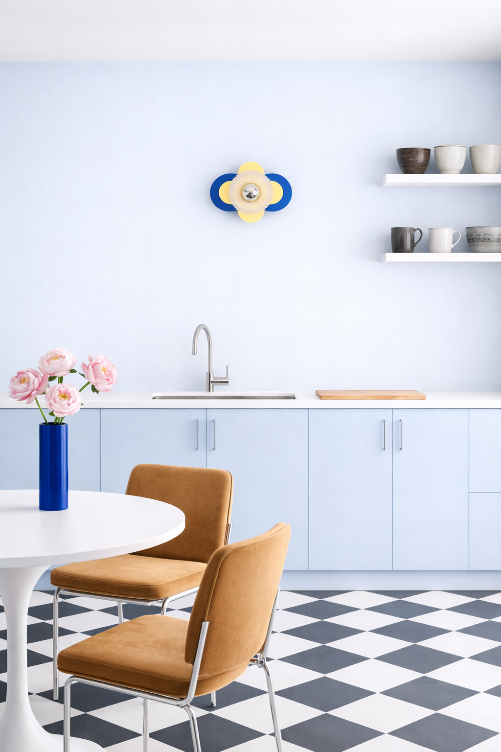 Petit Fleuron Bleu & Jaune