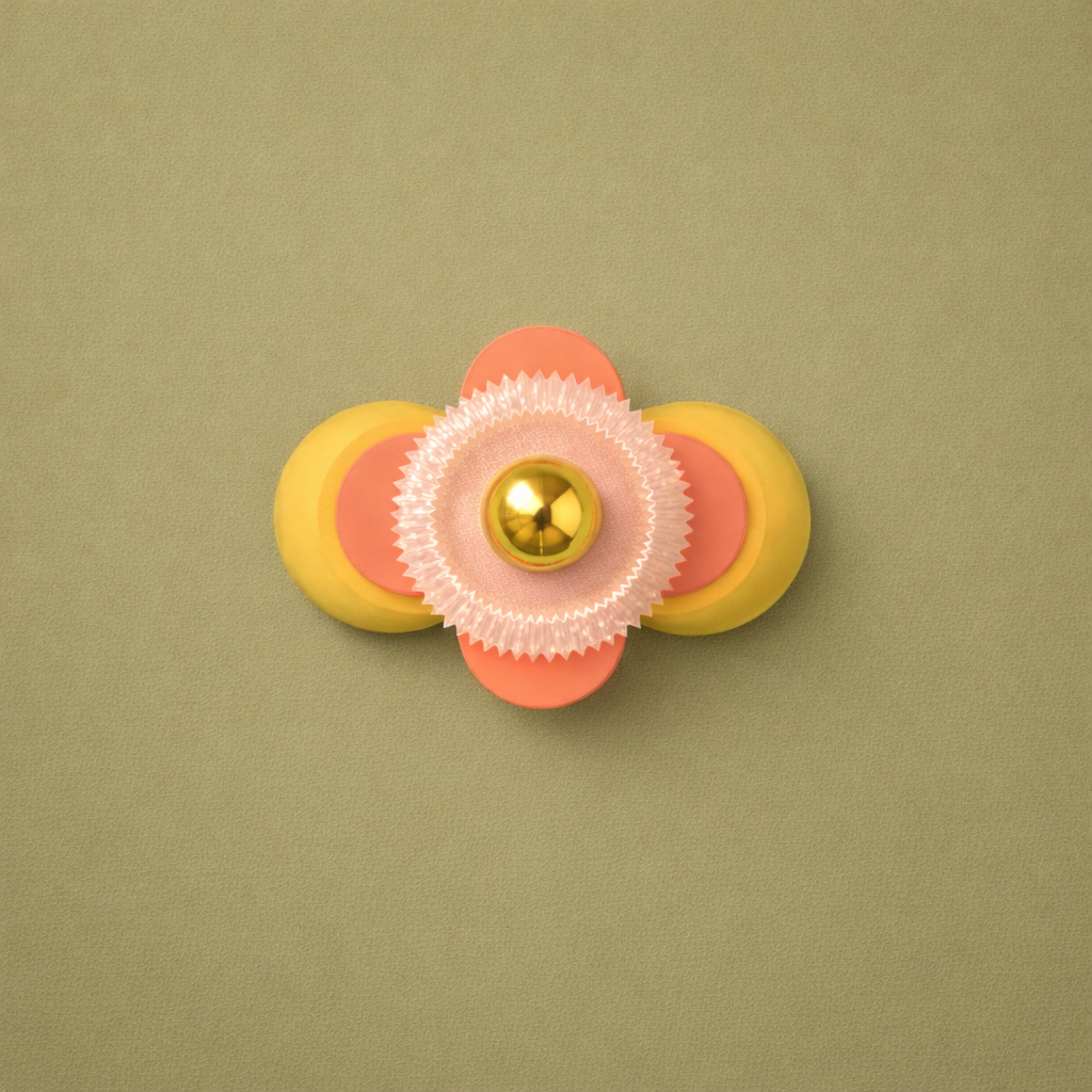 Petit Fleuron Vert Clair & Orange