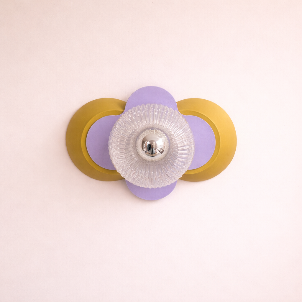 Petit Fleuron Kaki clair & Mauve