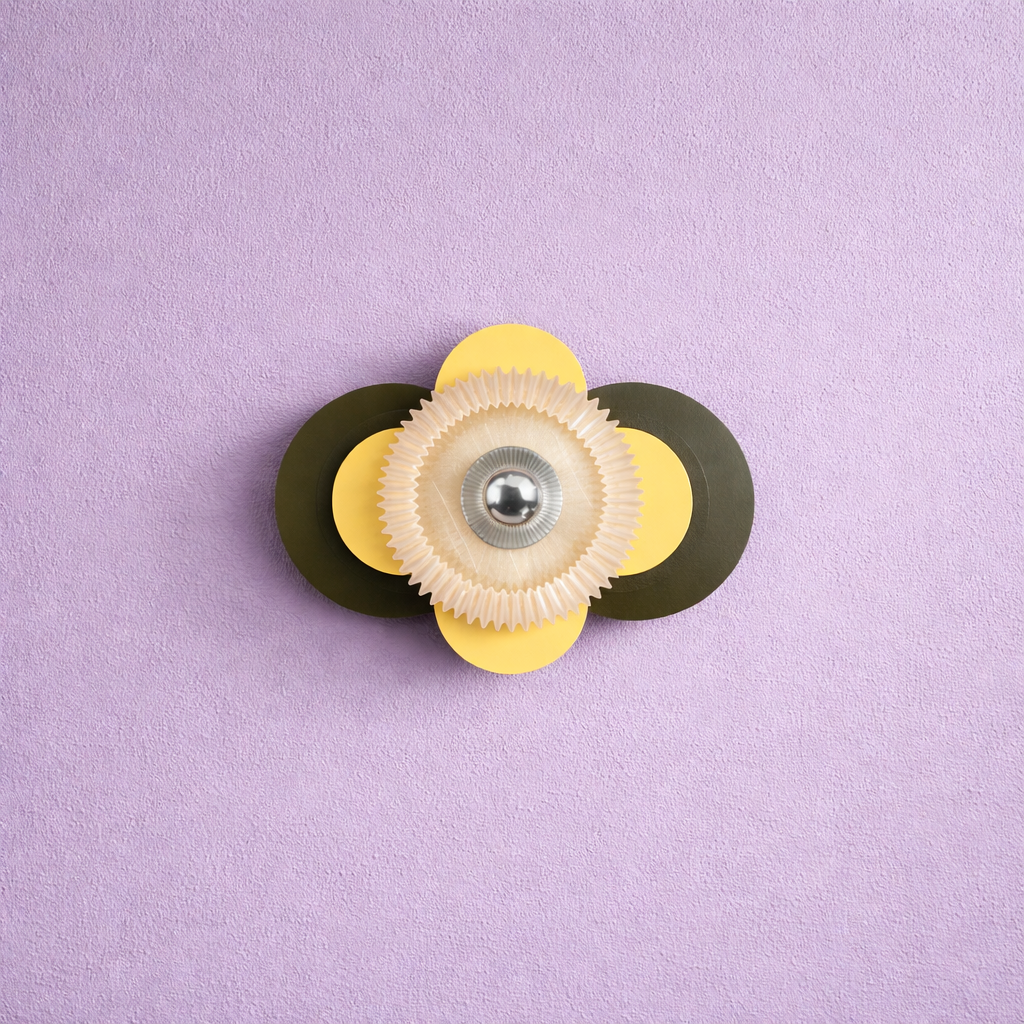 Petit Fleuron Kaki clair & Mauve